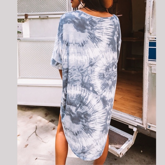 Impressions Front Porch Swing Tie Dye Oversized High-Low Tunic - Picture 3 of 8